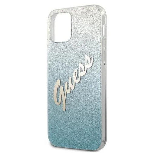 iPhone 12 mini Guess GUHCP12SPCUGLSBL Glitter Gradient Script tok flitteres kék - 6