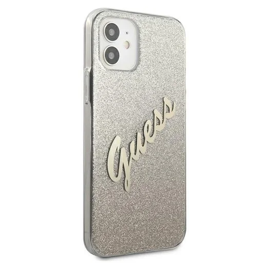 iPhone 12 mini Guess GUHCP12SPCUGLSGO Glitter Gradient Script tok flitteres arany - 3