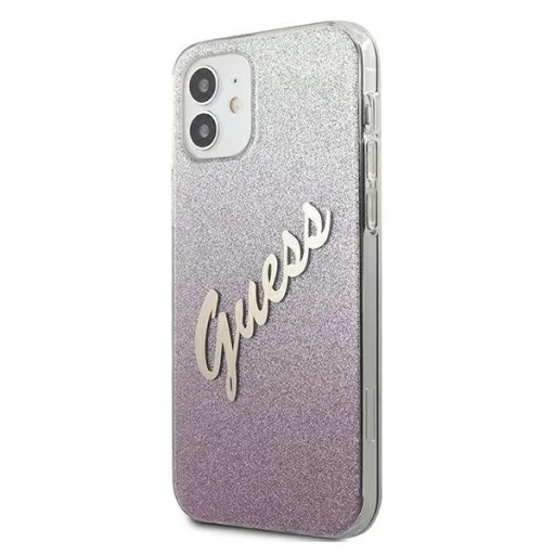 iPhone 12 mini Guess GUHCP12SPCUGLSPI Glitter Gradient Script tok flitteres pink - 2