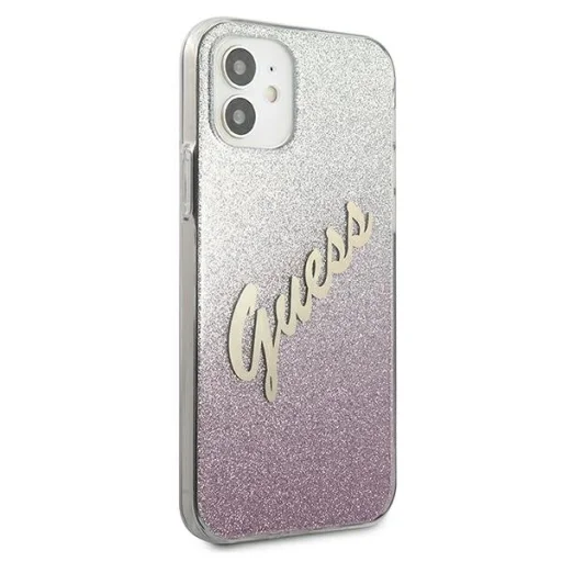 iPhone 12 mini Guess GUHCP12SPCUGLSPI Glitter Gradient Script tok flitteres pink - 3