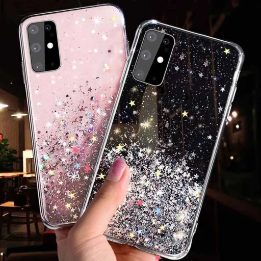 Samsung S21+ Plus Sequins csillogó flitteres tok pink - 7
