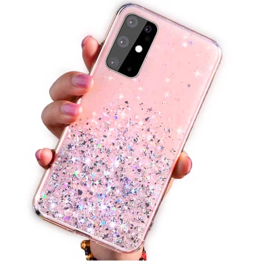 Samsung S21+ Plus Sequins csillogó flitteres tok pink - 1