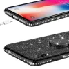 iPhone 12 mini Diamond csillogó tok gyűrű támasszal fekete thumbnail
