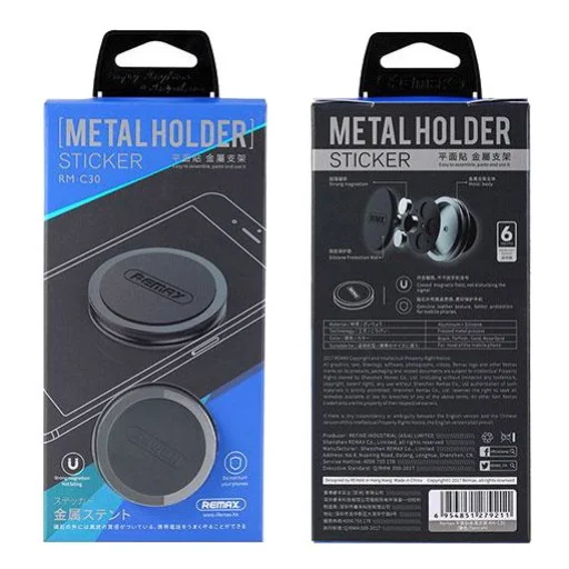 Remax Metal Holder RM-C30 Mágneses autós telefontartó műszerfalra fekete - 10