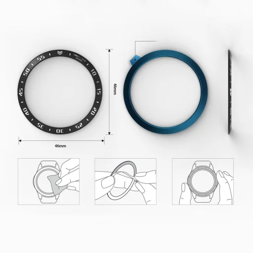 Samsung Galaxy Watch 46mm / Gear S3 fronter / Gear S3 Ringke Classic káva díszelem ezüst színben (RGSG0001) - 5