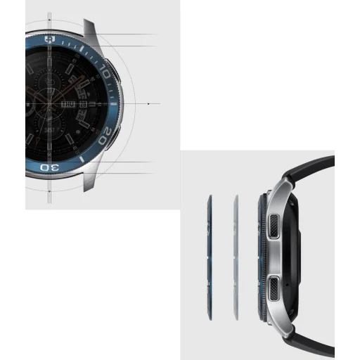 Samsung Galaxy Watch 46mm / Gear S3 fronter / Gear S3 Ringke Classic káva díszelem ezüst színben (RGSG0001) - 7