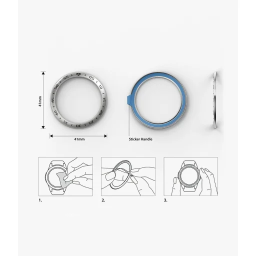 Ringke Samsung Galaxy Watch 3 41 mm káva díszelem ezüst színben (GW3-41-01) - 8
