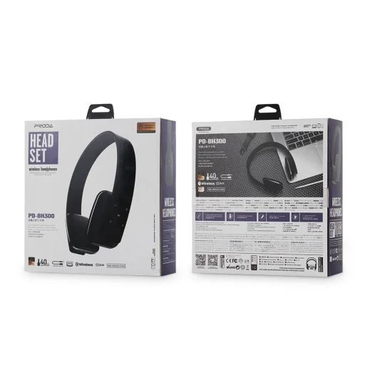 Proda Zajcsökkentős vezeték nélküli bluetooth fejhallgató fekete (PD-BH300) - 6