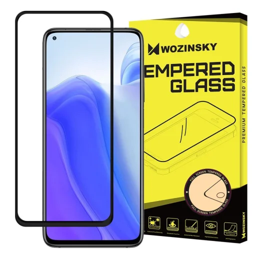 Xiaomi Redmi Note 9T 5G / Redmi Note 9 5G fekete keretes üvegfólia Wozinsky Super Tough kijelzővédő - 1