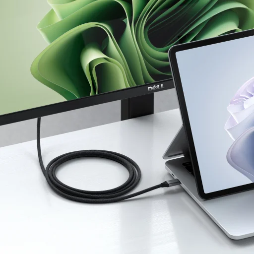 Satechi USB-C To HDMI 2.1 8K Cable (Mac Devices up to 4K/60Hz, 8K/60Hz, 4K 60Hz/120Hz, 2K/ 40Hz, 1080P/500Hz,  Dynamic HDR10+  HDCP 1.4 & HDCP 2.3) - Space Grey - 5