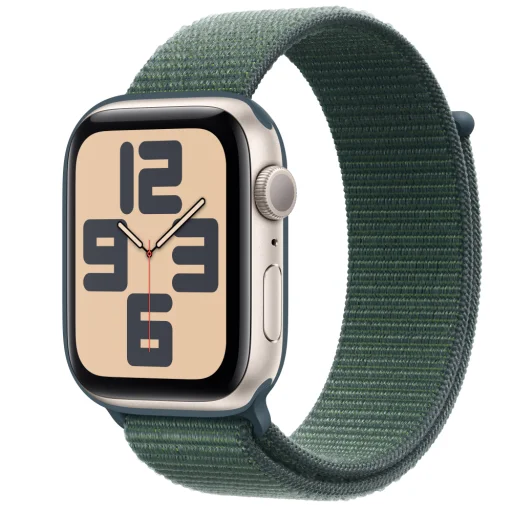 Apple Watch SE2 v3 GPS 44mm Starlight Alu Case with Lake Green Sport Loop - 1
