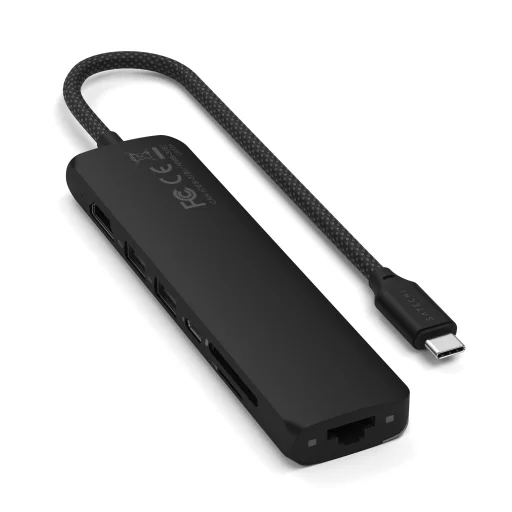  Satechi 7 az 1-ben USB-C Vékony Többportos Adapter Ethernettel - Fekete - 4