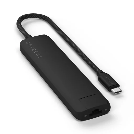 Satechi 7 az 1-ben USB-C Vékony Többportos Adapter Ethernettel - Fekete - 6
