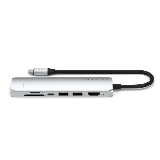  Satechi 7-az-1-ben USB-C karcsú többportos adapter Ethernettel - Ezüst - 2