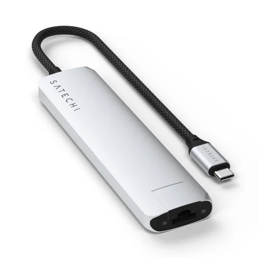 Satechi 7-az-1-ben USB-C karcsú többportos adapter Ethernettel - Ezüst - 4