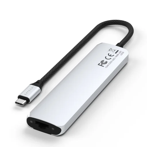  Satechi 7-az-1-ben USB-C karcsú többportos adapter Ethernettel - Ezüst - 5