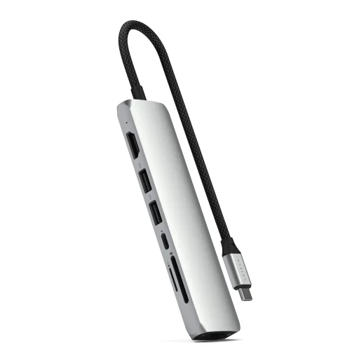  Satechi 7-az-1-ben USB-C karcsú többportos adapter Ethernettel - Ezüst - 1