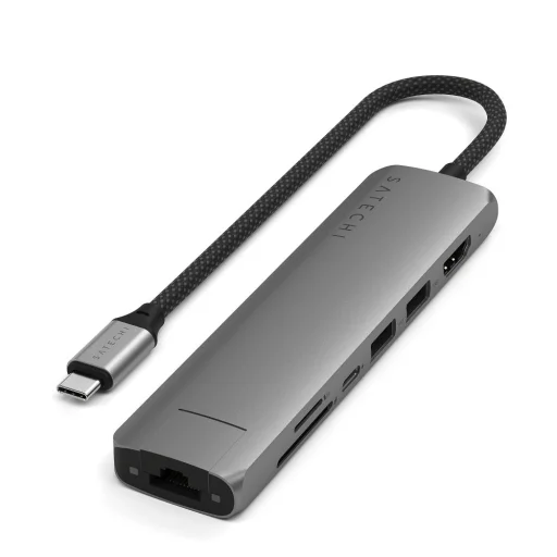  Satechi 7 az 1-ben USB-C Vékony Többportos Adapter Ethernettel - Űrszürke - 4
