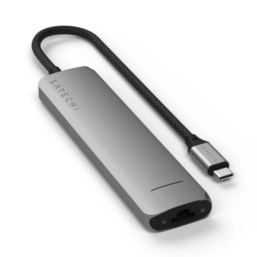  Satechi 7 az 1-ben USB-C Vékony Többportos Adapter Ethernettel - Űrszürke - 1