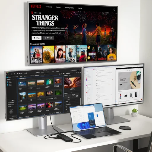  Satechi 13 az 1-ben USB-C hármas kijelzős többportos adapter - fekete - 3