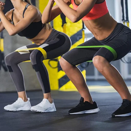 Edzésre alkalmas (5 darabos) rugalmas ellenállás szalagok - Techsuit (TS-01) - otthoni edzéshez, jógához, fitneszhez, pilateshez - Többszínű. - 6