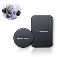 Techsuit - (2 csomag) Fémlemez (MP02) - PU bőrborítású - Fekete