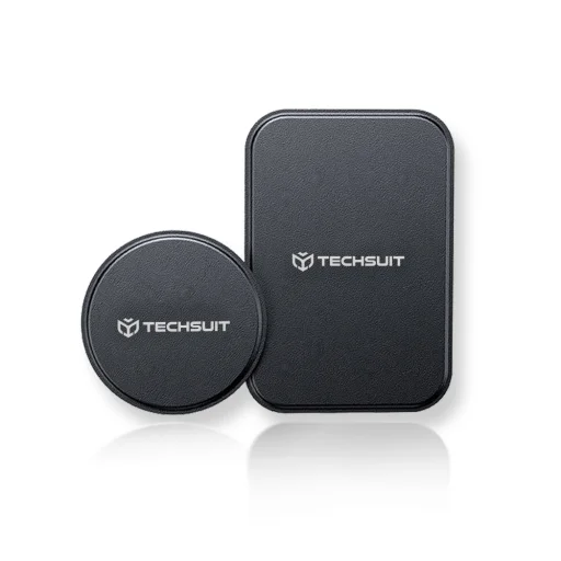 Techsuit - (2 csomag) Fémlemez (MP02) - PU bőrborítású - Fekete - 2