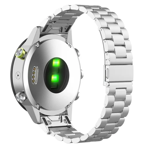 QuickFit 20mm óraszíj (W010) - Techsuit - Instinct 2S/2S Solar/Approach S70 42mm/fenix 7S Pro Sapphire Solar - Ezüst - 5