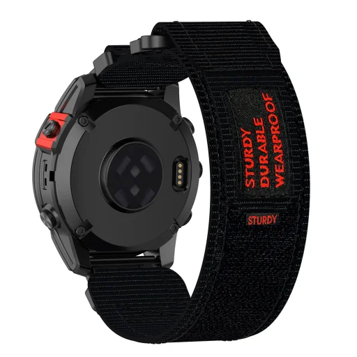  Techsuit - QuickFit 26mm óraszíj (W057) - Garmin Fenix 3/3 HR/5X/5X Plus/6X/6X Pro/7X/7X Pro Solar - Fekete - 2