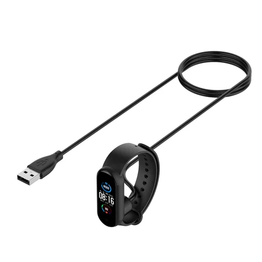Techsuit - Vezeték nélküli töltőkábel okosórához (TXC1) - Xiaomi Mi Band 5/6/7-hez, USB, 3.5W, 1m - Fekete. - 2