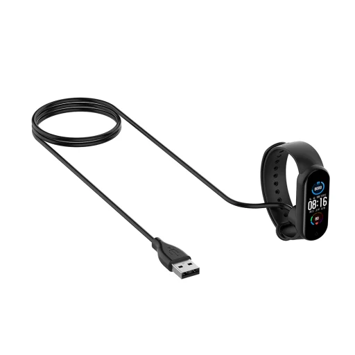 Techsuit - Vezeték nélküli töltőkábel okosórához (TXC1) - Xiaomi Mi Band 5/6/7-hez, USB, 3.5W, 1m - Fekete. - 4