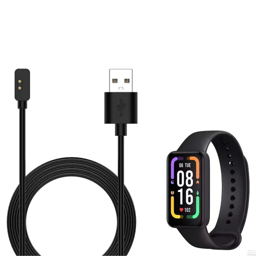 SmartWatch Vezeték Nélküli Töltőkábel (TXC2) - Techsuit - Xiaomi Band 7 Pro/Watch Lite 2/Redmi Watch2-höz, USB, 3.5W, 1m - Fekete - 4