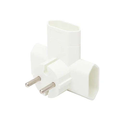 HOME TPF3E T elosztó, 3-as EURO aljzat, 250V~, max. 1850 W, 3x2,5A, fehér - 1