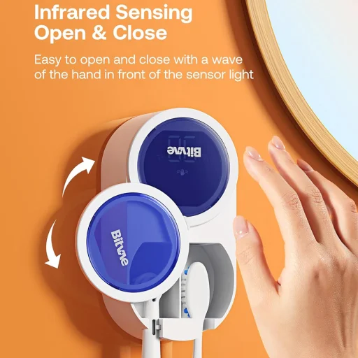 Bitvae - Légszárító Fertőtlenítő (BVX122) - Fogkeféhez, UV Fertőtlenítés, Induktív Kapcsoló, Antibakteriális, LED Képernyő - Fehér - 3