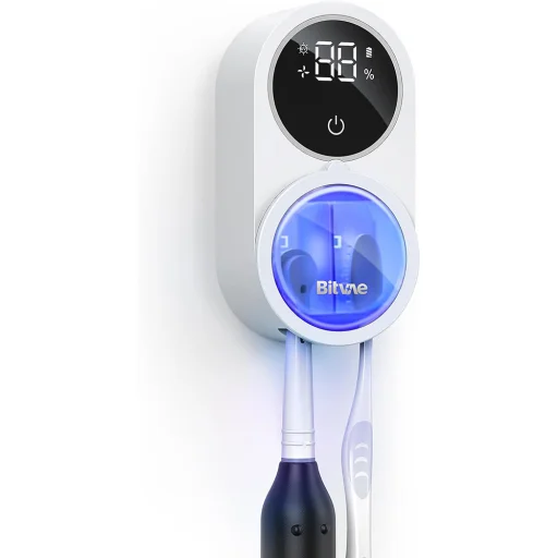 Bitvae - Légszárító Fertőtlenítő (BVX122) - Fogkeféhez, UV Fertőtlenítés, Induktív Kapcsoló, Antibakteriális, LED Képernyő - Fehér - 1