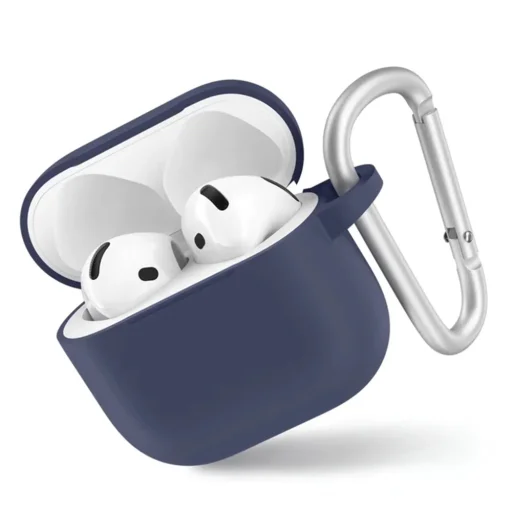 Blueo - Folyékony Szilikon Védőtok - AirPods 4 számára - Sötétkék tok - 1