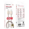 Borofone Kábel BX120 Placer - C típusú csatlakozó C típusú csatlakozóhoz - PD 60W 1 méter arany thumbnail