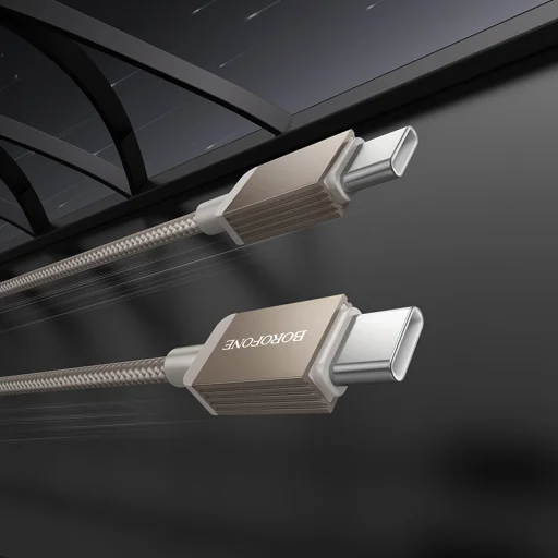 Borofone Kábel BX120 Placer - C típusú csatlakozó C típusú csatlakozóhoz - PD 60W 1 méter arany - 3