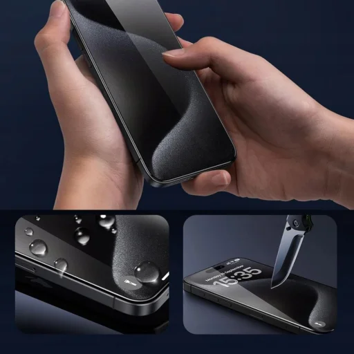  Apple iPhone 16 Pro Max / 17 Pro Max Átlátszó Tech-Protect Glass Fit+ 2-pack Edzett Üvegfólia - 4