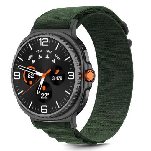 Tech-protect Nylon Pro Samsung Galaxy Watch 8 / Classic (40 / 44 / 46 mm) Katonai zöld óraszíj - 2