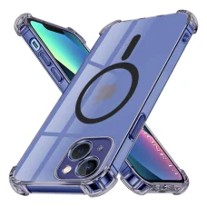  iPhone 13 MagSafe Kompatibilis Ütésálló Átlátszó Szilikon Tok – Füst Fekete tok