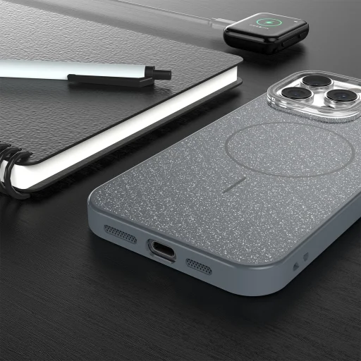  iPhone 17 Air 6,6" fekete Csillogó Vékony Mag tok - 5