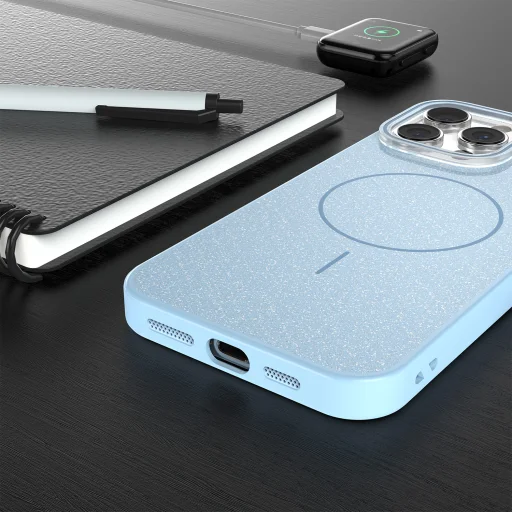 Glitter Thin Mag tok iPhone 11-hez kék - 5