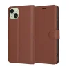 iPhone 15 Plus - Bőr Tok - Techsuit - Barna tok