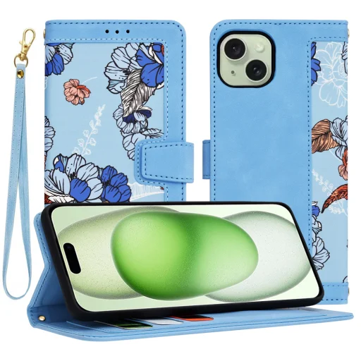 iPhone 15 Plus - Techsuit - FlipCraft - Élénk Kék tok - 1