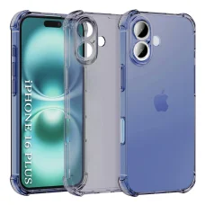 iPhone 16 - Techsuit ütésálló átlátszó szilikon tok - füst fekete