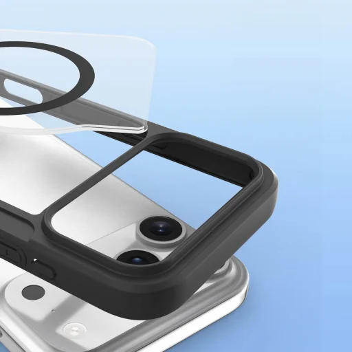  iPhone 17 Pro Max Fekete Dux Ducis Skin X Pro pénztárcás tok, MagSafe kompatibilis - 11