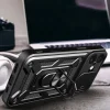 iPhone 17 Fekete Hybrid Armor Camshield fliptok páncélos tokkal, állvánnyal és kamera fedéllel thumbnail