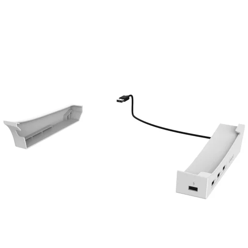 iPega P5S008 vízszintes állvány USB HUB-bal PS5 Slim/PS5 Pro-hoz fehér (Sérült csomagolás) - 2
