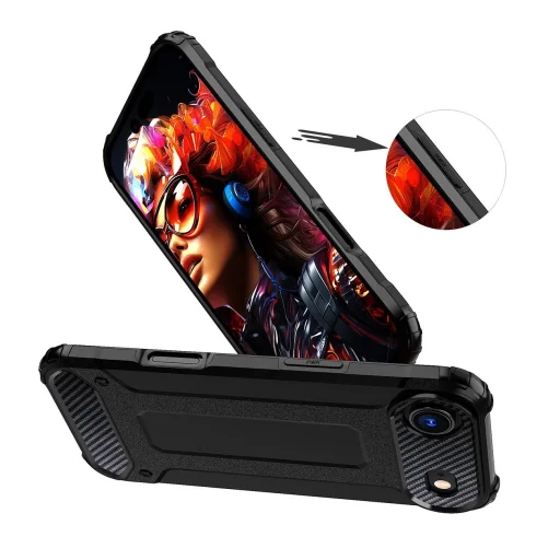  iPhone 17 Air Fekete Hybrid Armor páncél tok - 5